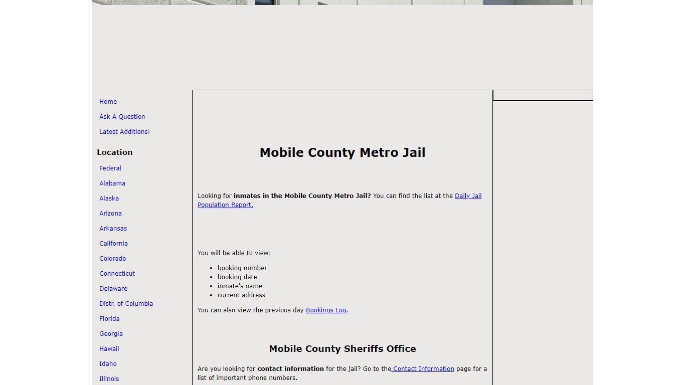 Mobile County Metro Jail - The Free Inmate Locator